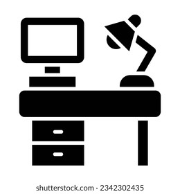 Icono De Glifo Vector De Lugar De Trabajo Para Uso Personal Y Comercial.
