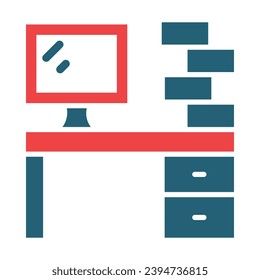 Workplace Vector Glyph Two Color Icons For Personal And Commercial Use.
