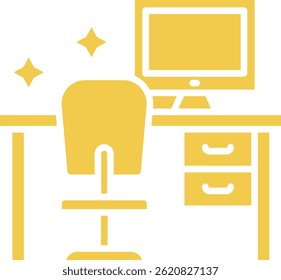 Ícone de vetor do local de trabalho. Pode ser usado para impressão, aplicativos móveis e da Web.