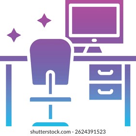Ícone de vetor do local de trabalho. Pode ser usado para impressão, aplicativos móveis e da Web.