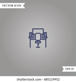 Workplace vector icon, illustration symbol