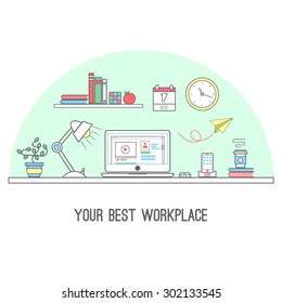 Workplace vector illustration