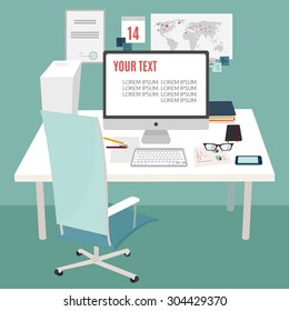 Workplace vector illustration