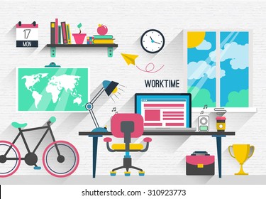 Workplace vector illustration