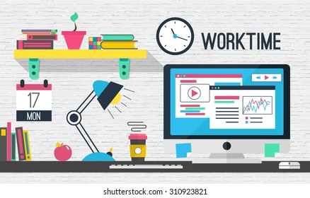 Workplace vector illustration