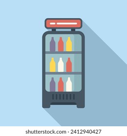 Workplace vending machine icon flat vector. Portable bottle. Snack food