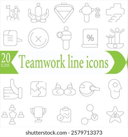   Workplace web icons in line style. Employ, conference, project, document, business, work, support, contact us, productivity strategy, collection.