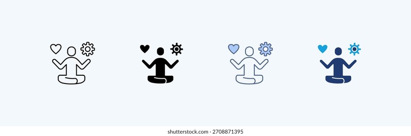 Vector de ilustración de múltiples iconos de bienestar en el lugar de trabajo