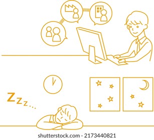 A workplace where instructions are coordinated. It looks like it is going well.
Thank you for working overtime until late
