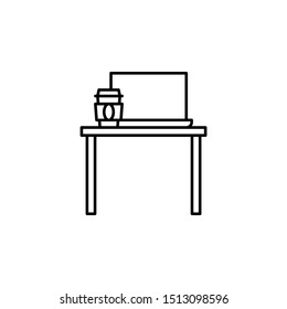 Workplace, work table icon. Element of workplace thin line icon