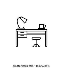 Workplace, work table icon. Element of workplace thin line icon