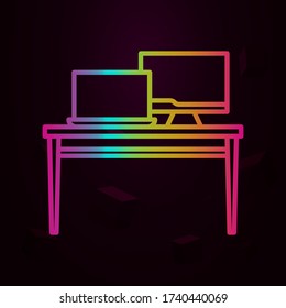 Workplace, work table nolan icon Simple thin line, outline vector of Workplace icons for ui and ux, website or mobile application
