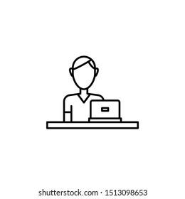 Workplace, working man icon. Element of workplace thin line icon