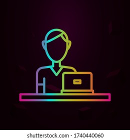Lugar de trabajo, hombre de trabajo icono nolan Línea delgada simple, contorno vector de iconos del lugar de trabajo para ui y ux, sitio web o aplicación móvil
