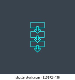 Workplan concept blue line icon. Simple thin element on dark background. Workplan concept outline symbol design from Project management set. Can be used for web and mobile UI/UX