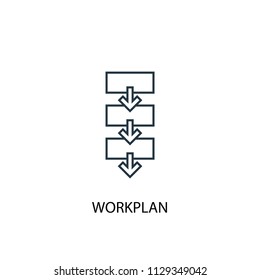 Workplan concept line icon. Simple element illustration. Workplan concept outline symbol design from Project management set. Can be used for web and mobile UI/UX
