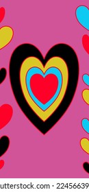 Works of the Festival of Love A bright heart is ready to give happiness. Ready to be a symbol on everything around us. , fabric pattern, background, wall paper, card, gift wrapping paper, sticker, etc