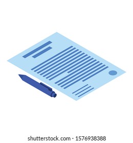 Works paper icon. Isometric of works paper vector icon for web design isolated on white background
