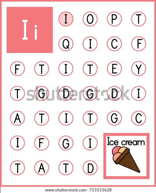 Worksheet Alphabet Activity Pre Schoolers Kindergarten Stock Vector