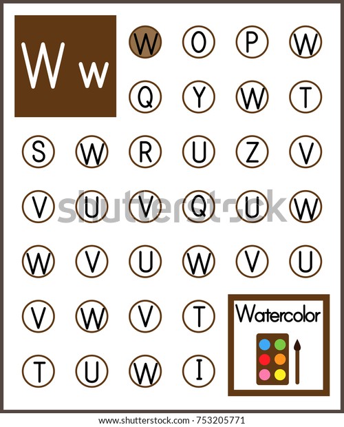 worksheet-alphabet-activity-for-pre-schoolers-and-kindergarten-find-the-letter-w-and-paint