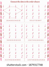 Worksheet for children. Connect the dots in the order shown