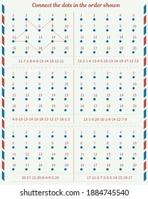 Worksheet for children. Connect the dots in the order shown