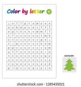 worksheet. Color by letters. Learning alphabet, letters. 