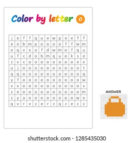 worksheet. Color by letters. Learning alphabet, letters. 