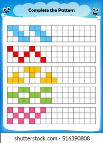 Worksheet - Complete The Pattern Worksheet For Preschool Kids