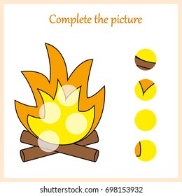 Worksheet. Complete the picture, puzzle task, game for kids. 