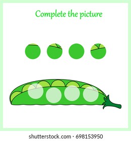 Worksheet. Complete the picture, puzzle task, game for kids. 