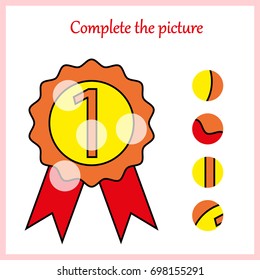 Worksheet. Complete the picture, puzzle task, game for kids. 