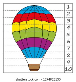 Worksheet. Cut and complete. Game for kids, children. Math Puzzles.  