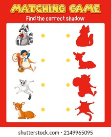 Worksheet design for matching animals illustration