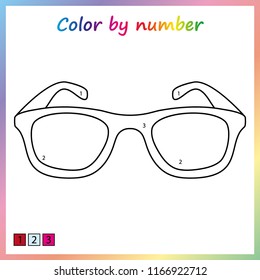 Worksheet for education. painting page, color by numbers.  Game for preschool kids.
