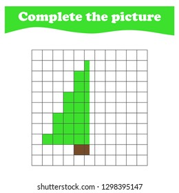 Worksheet. Educational game for children. Complete the picture