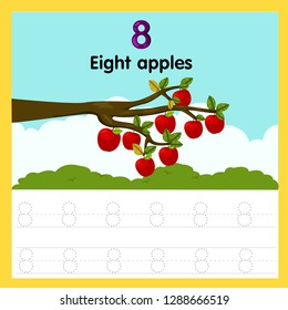 worksheet of Eight apples