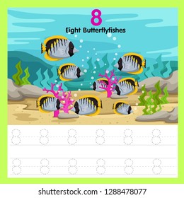 worksheet of Eight Butterflyfish
