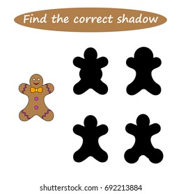 Worksheet  . Find the correct shadow. Educational game for children. Find the right shadow - task for preschool  kids. vector. 