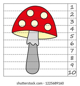 Worksheet. Game for kids, children. Math Puzzles. Cut and complete. Learning mathematics. 