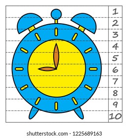 Worksheet. Game for kids, children. Math Puzzles. Cut and complete. Learning mathematics. 