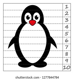 Worksheet. Game for kids, children. Math Puzzles. Cut and complete. Learning mathematics. 
