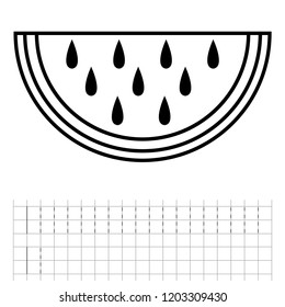 Worksheet. Game for kids - coloring book,  improving skills tasks, tracing dashed lines, vector.