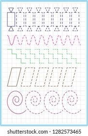  worksheet. Game for kids. Practicing motor skills. 