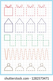  worksheet. Game for kids. Practicing motor skills. 