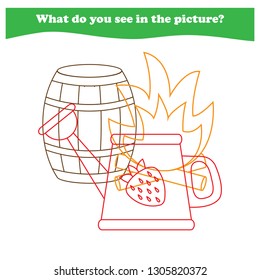 Worksheet. Game for kids - what do you see. tasks for addition  for preschool  children.