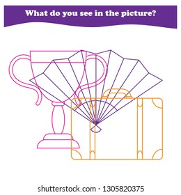 Worksheet. Game for kids - what do you see. tasks for addition  for preschool  children.