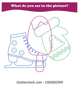 Worksheet. Game for kids - what do you see. tasks for addition  for preschool  children.