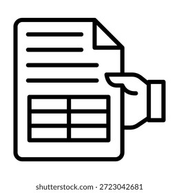 Worksheet Icon Line Style Vector Illustration