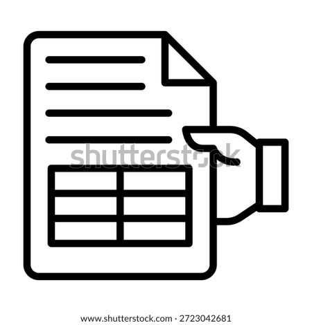 Worksheet Icon Line Style Vector Illustration